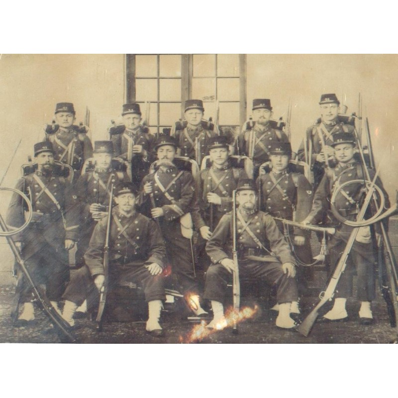 GRANDE PHOTO DU 21 ème REGIMENT DE CHASSEURS A PIED 11 ème ESCOUADE