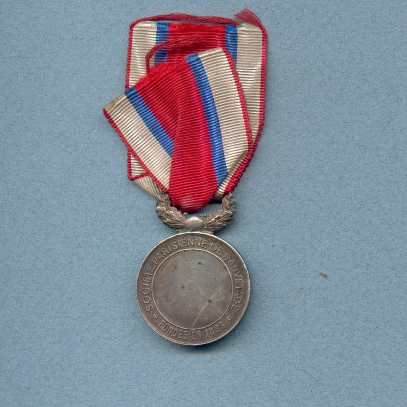 MEDAILLE DE LA SOCIETE PARISIENNE DE SAUVETAGE FONDEE EN 1886 NON ATTRIBUEE VILLE DE PARIS