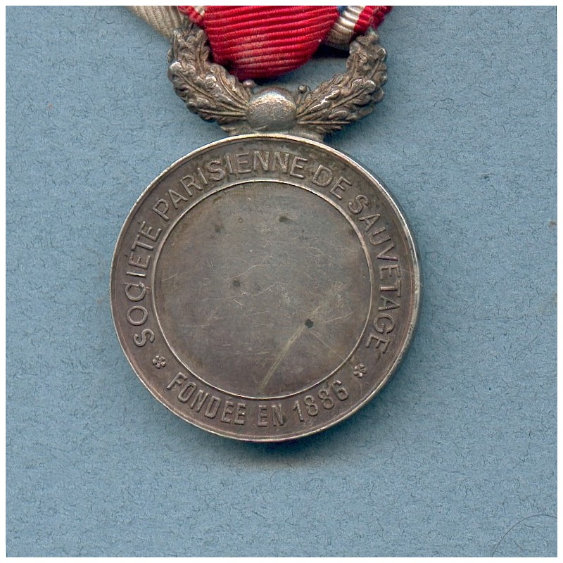 MEDAILLE DE LA SOCIETE PARISIENNE DE SAUVETAGE FONDEE EN 1886 NON ATTRIBUEE VILLE DE PARIS