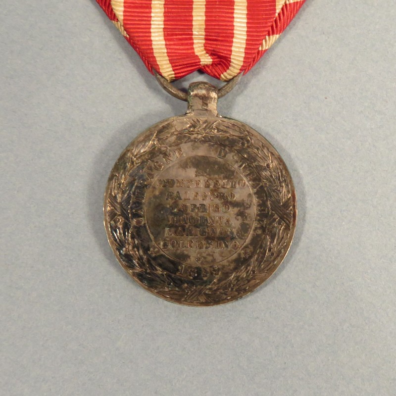 MEDAILLE DE LA CAMPAGNE D'ITALIE NAPOLEON III 1859 SIGNEE BARRE