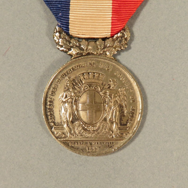 MEDAILLE DE LA SOCIETE DE SAUVETAGE DU MIDI BOUCHES DU ROHN SAUVETEURS MARSEILLE FONDEE EN 1860