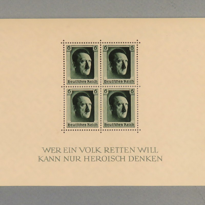 BLOCK FEUILLET DE 4 TIMBRES ALLEMANDS IIIème REICH ADOLF HITLER