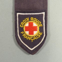 INSIGNE TISSU CROIX ROUGE FRANCAISE CRF POUR BOUTON DE POCHE