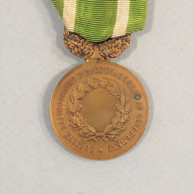 MEDAILLE DE LA SOCIETE REPUBLICAINE D'ENCOURAGEMENT AU DEVOUEMENT PAR O. ROTY CLASSE BRONZE