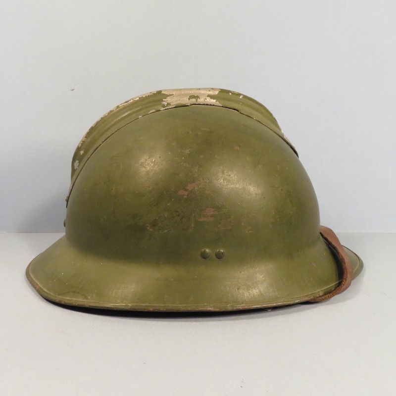 CASQUE DEFENSE PASSIVE MODELE 1926 TRIANGLE VERT VILLE DE NIMES 1939/1945