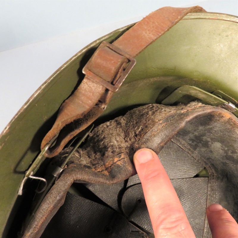 CASQUE DEFENSE PASSIVE MODELE 1926 TRIANGLE VERT VILLE DE NIMES 1939/1945