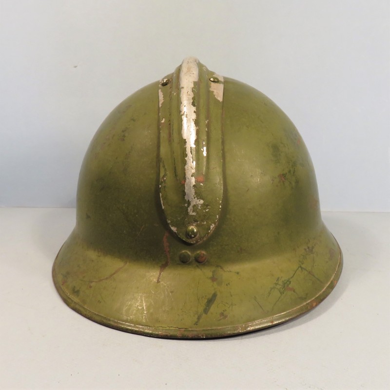 CASQUE DEFENSE PASSIVE MODELE 1926 TRIANGLE VERT VILLE DE NIMES 1939/1945 TAILLE 59/60