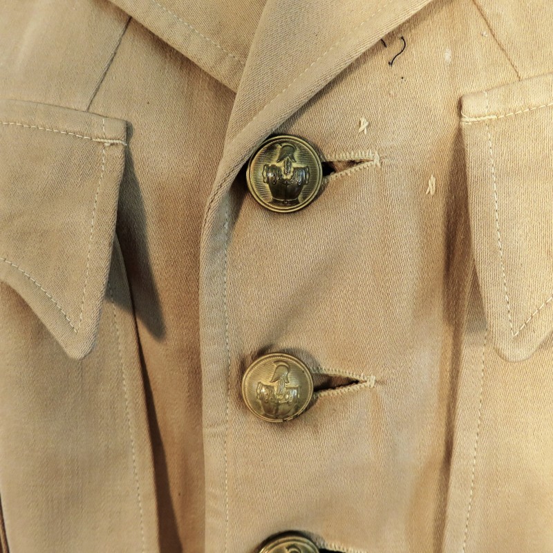 VESTE D'ETE MODELE 1939 D'UN COMMANDANT DU 31 éme BATAILLON DU GENIE AU MAROC ET EN AFRIQUE DU NORD