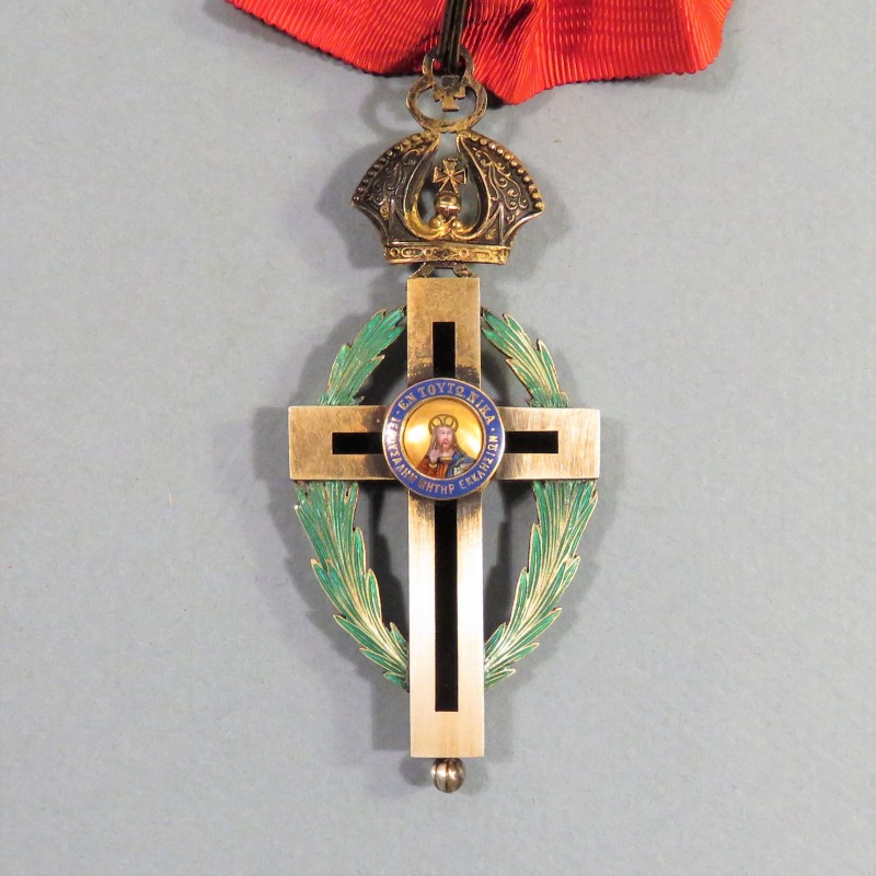 GRECE MEDAILLE DE COMMANDEUR DE L'ORDRE DU PATRIARCHE DES CROISES DE L'EGLISE ORTHODOXE DE JERUSALEM EN BOITE