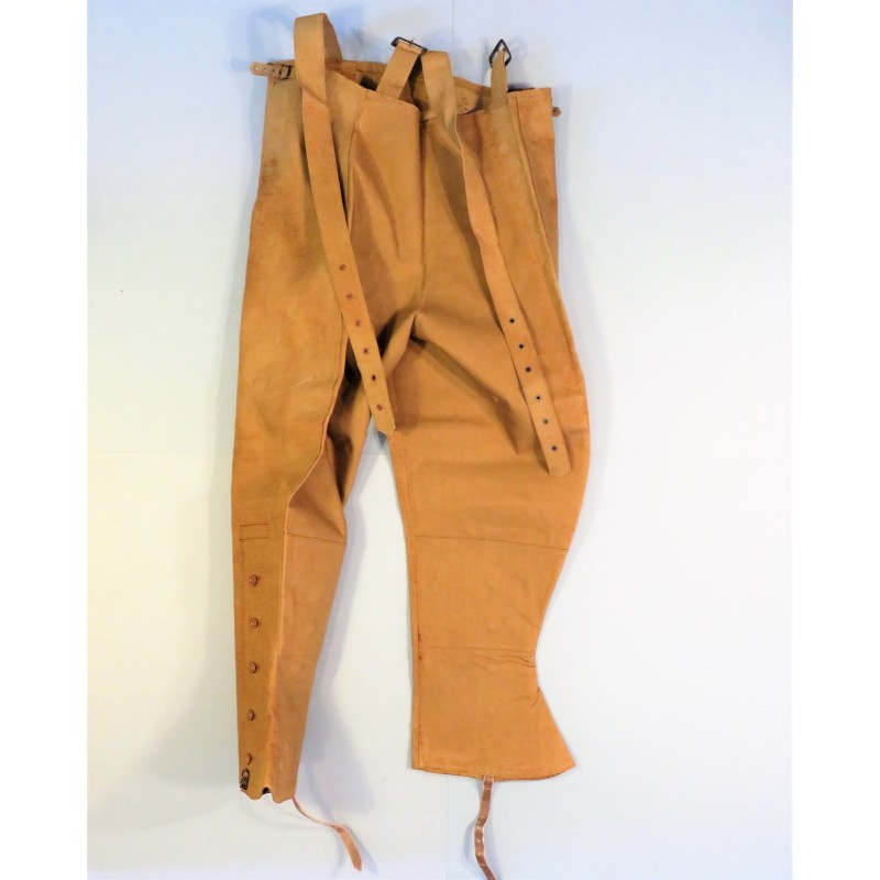 SUR PANTALON DE MOTOCYCLISTE ANGLAIS WW2 COMBINAISON CAOUTCHOUTEE SALOPETTE MOTARD BRITISH MADE 1941 TAILLE 5