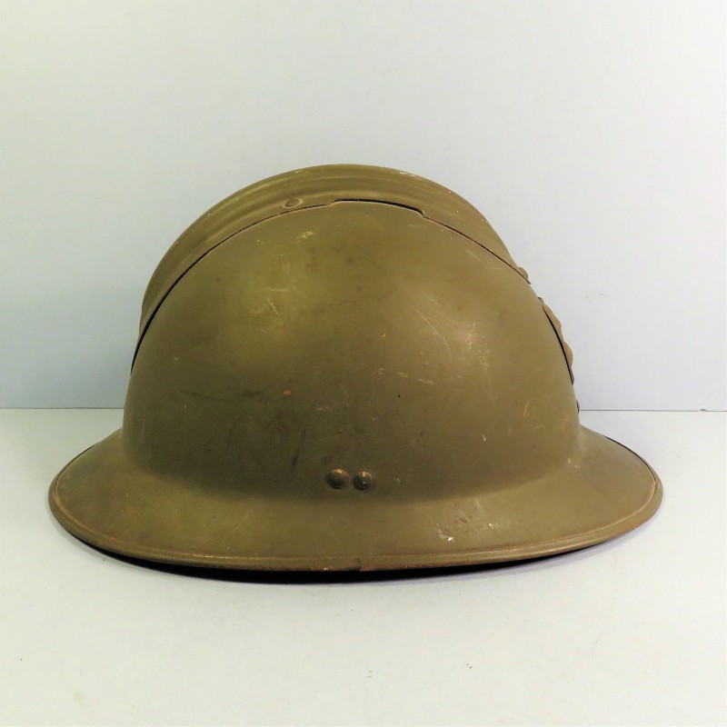 CASQUE DANS SON JUS DEFENSE PASSIVE MODELE 1926 INSIGNE DP 1939/1945 TAILLE 59/60