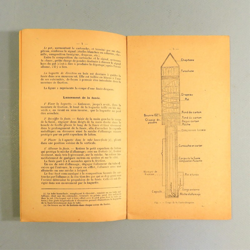 MANUEL NOTICE TECHNIQUE SUR LES ARTIFICES A SIGNAUX ET ECLAIRANTS ET LEURS ENGINS DE LANCEMENT DATEE 1917