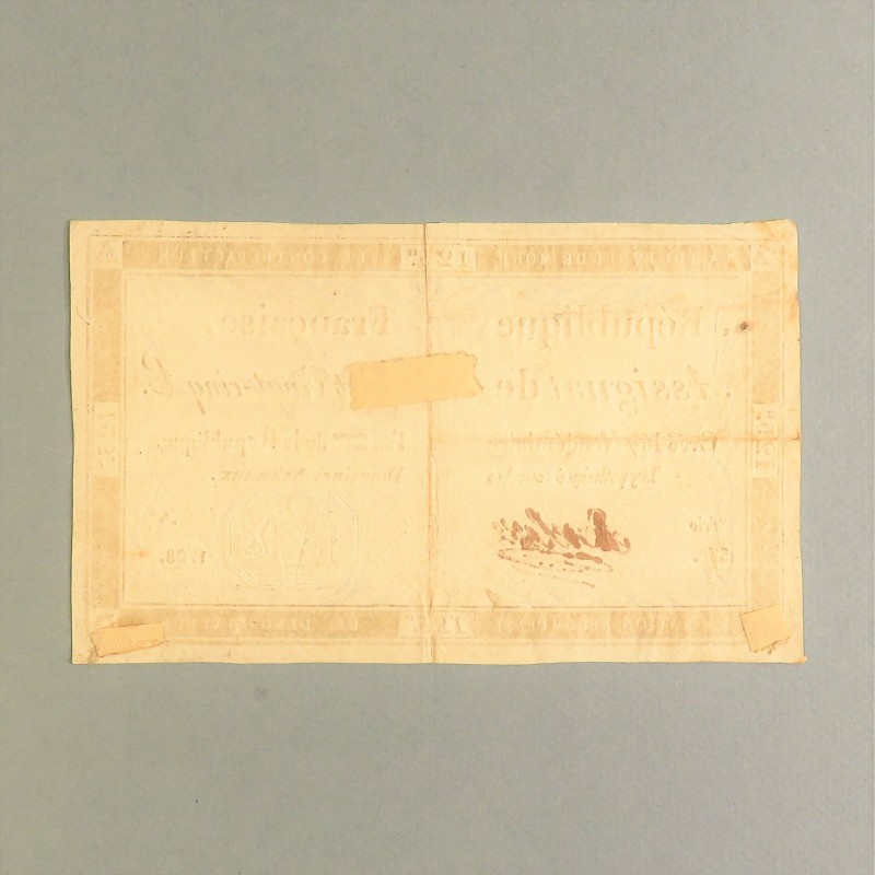 BILLET ASSIGNAT REVOLUTIONNAIRE DE 125 LIVRES AN 2 DE LA REPUBLIQUE N° 1708 SERIE 376 REVOLUTION FRANCAISE