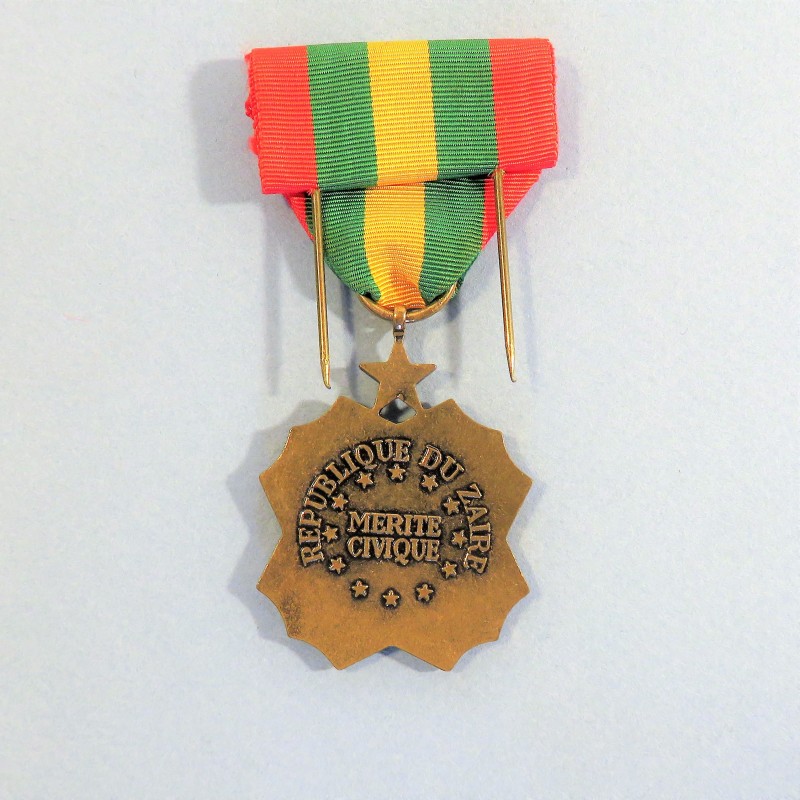 CONGO ZAIRE MEDAILLE DU MERITE CIVIQUE CIVIC MERIT CLASSE BRONZET °