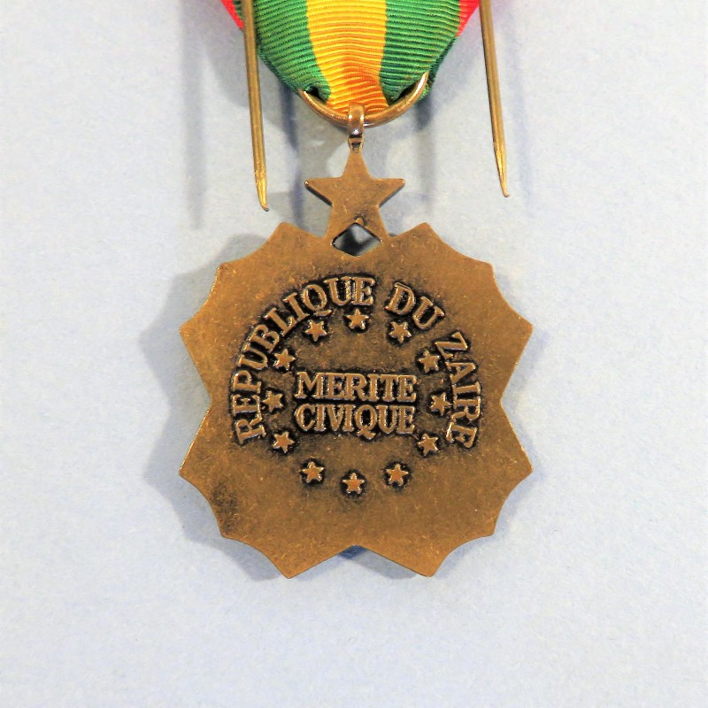 CONGO ZAIRE MEDAILLE DU MERITE CIVIQUE CIVIC MERIT CLASSE BRONZET °