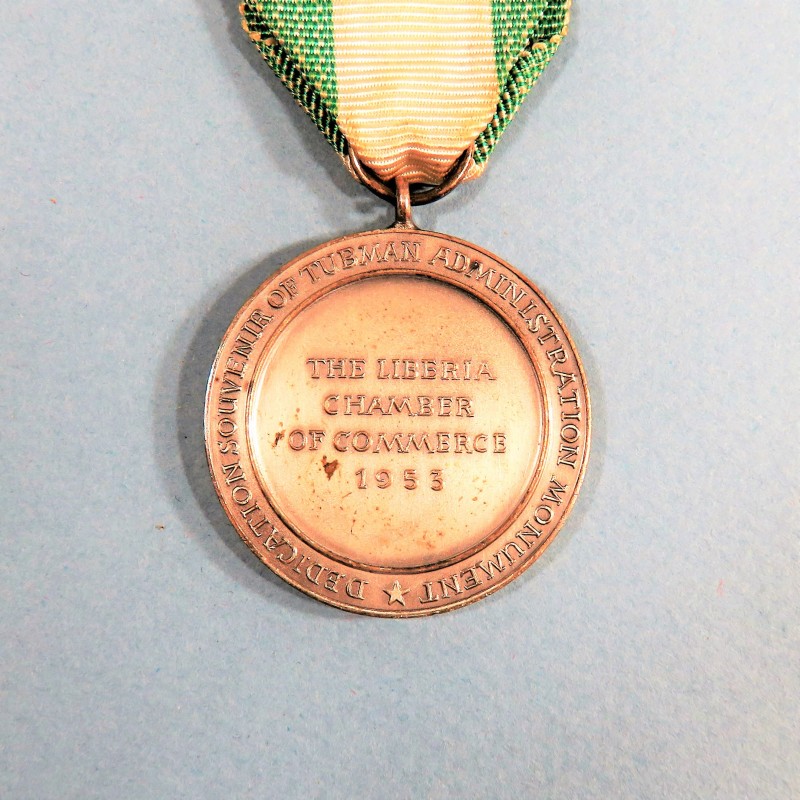 LIBERIA MEDAILLE DE LA CHAMBRE DE COMMERCE DE MOROVIA PRESIDENT V.S. TUBMAN CHAMBER OF COMMERCE MEDAL °