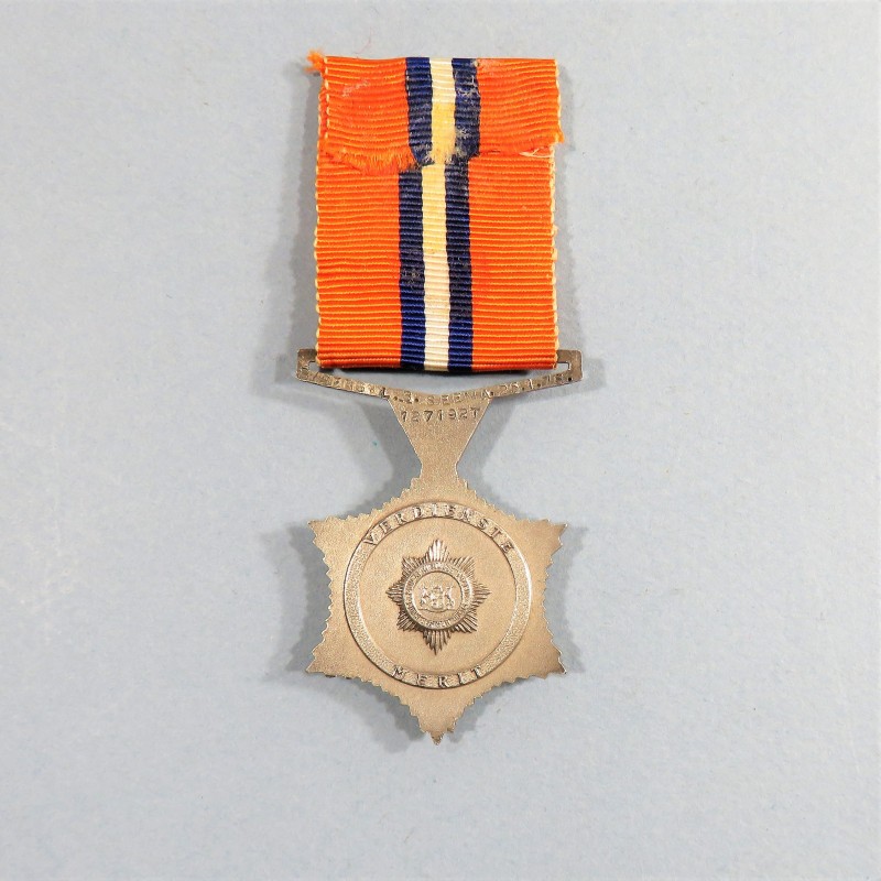 AFRIQUE DU SUD MEDAILLE OU ETOILE DU MERITE POUR LA POLICE ATTRIBUEE POLICE MERIT MEDAL SOUTH AFRICA °