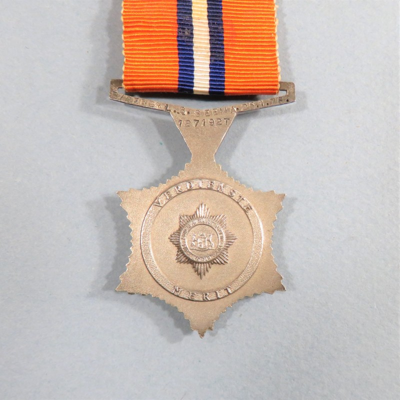 AFRIQUE DU SUD MEDAILLE OU ETOILE DU MERITE POUR LA POLICE ATTRIBUEE POLICE MERIT MEDAL SOUTH AFRICA °