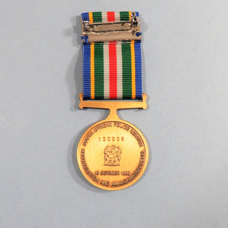 AFRIQUE DU SUD MEDAILLE DE LA RECONCILIATION ET L'UNIFICATION DES SERVICES DE POLICE SERVICE AMALGAMATION MEDAL SOUTH AFRICA °