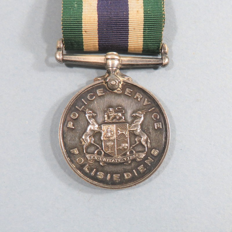 AFRIQUE DU SUD MEDAILLE POUR LA FIDELITE DE LA POLICE FAITHFUL SERVICE MEDAL SOUTH AFRICA ATTRIBUEE 1961 °