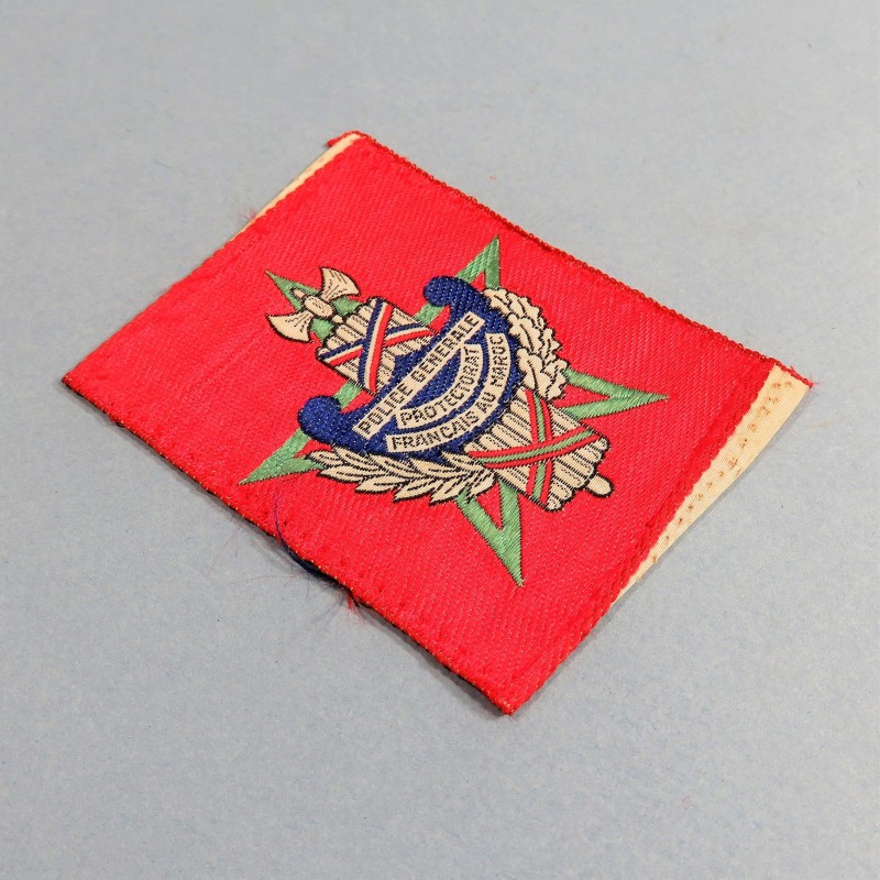 INSIGNE TISSU DE LA POLICE GENERALE DU PROTECTORAT FRANCAIS DU MAROC 1912-1955 °