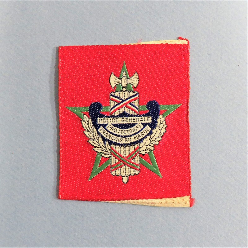 INSIGNE TISSU DE LA POLICE GENERALE DU PROTECTORAT FRANCAIS DU MAROC 1912-1955 °