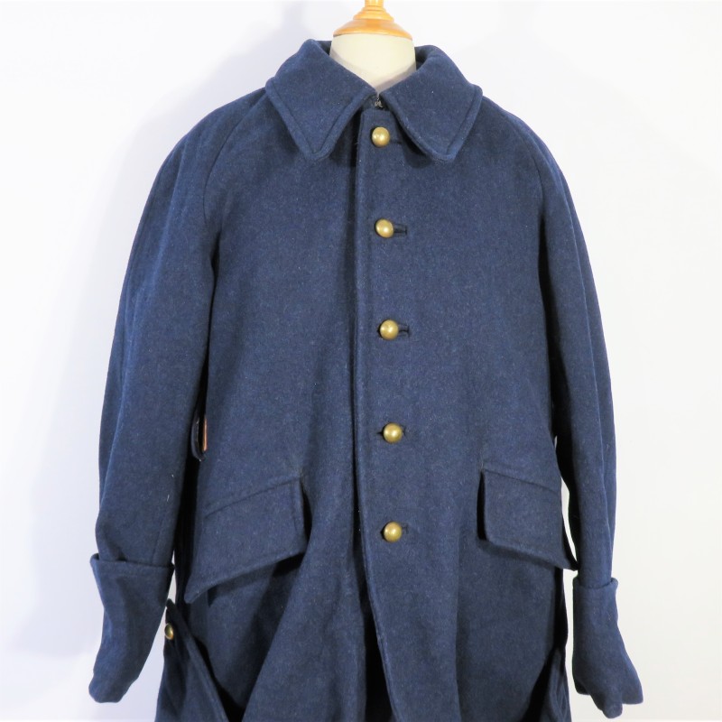 CAPOTE MANTEAU BLEU FONCE TROUPE MODELE 1938 INFANTERIE AVIATION CHASSEURS ALPINS DATEE 1939