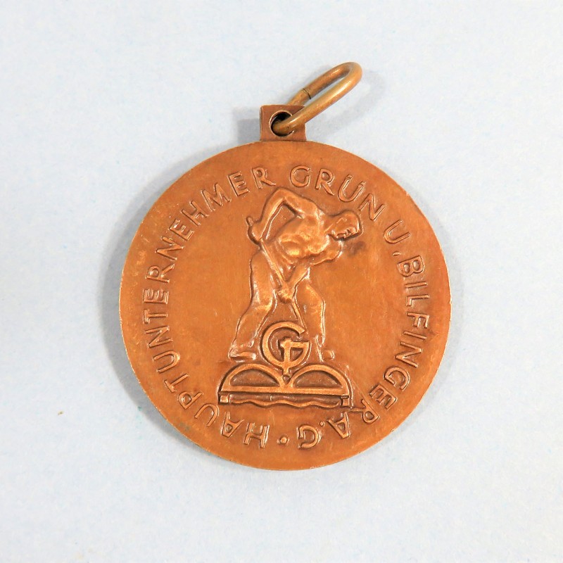 MEDAILLE ALLEMANDE POUR LA CONSTRUCTION DE LA LIGNE DE DEFENSE A LA FONTIERE SECTION D'OFFENBOURG 1938