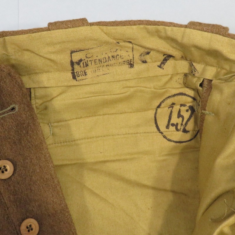 UNIFORME TENUE BLOUSON ET PANTALON MODELE 1946 ARMEE FRANCAISE INDOCHINE ALGERIE DATE 1951