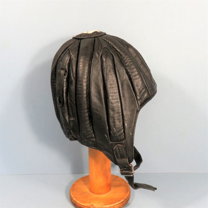 CASQUE DE PARACHUTISTE MONITEUR DE SAUT OU CHUTEUR OPERATIONNEL FABRICATION SIC FRANCE ANNEES 1950 1960