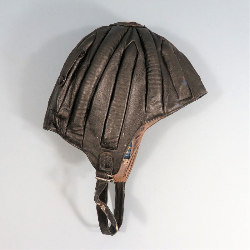 CASQUE DE PARACHUTISTE MONITEUR DE SAUT OU CHUTEUR OPERATIONNEL FABRICATION SIC FRANCE ANNEES 1950 1960