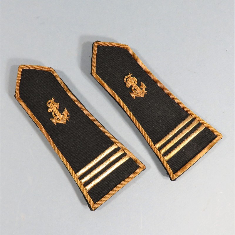 EPAULETTES POUR VESTE D'UNIFORME DE SORTIE OU GALA D'UN COMMANDANT DE L'INFANTERIE COLONIALE OU MARINE ANNEES 1950 - 1970