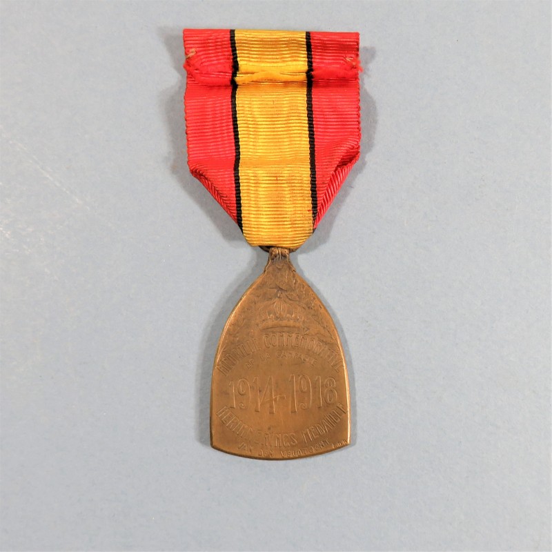 BELGIQUE MEDAILLE COMMEMORATIVE DE LA GRANDE GUERRE 1914-1918 D'ALBERT I er ROI DES BELGES