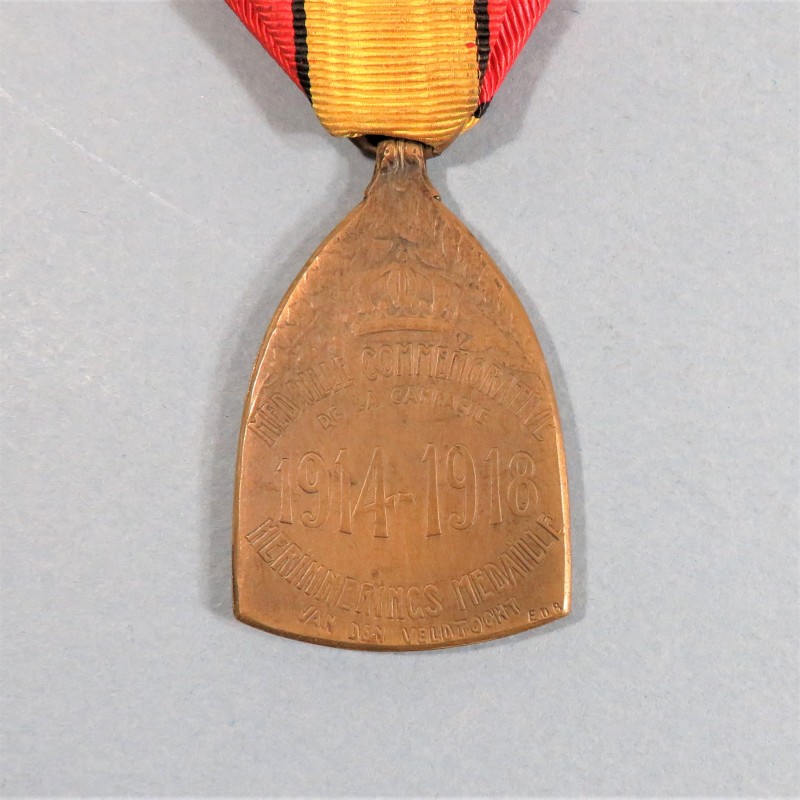 BELGIQUE MEDAILLE COMMEMORATIVE DE LA GRANDE GUERRE 1914-1918 D'ALBERT I er ROI DES BELGES