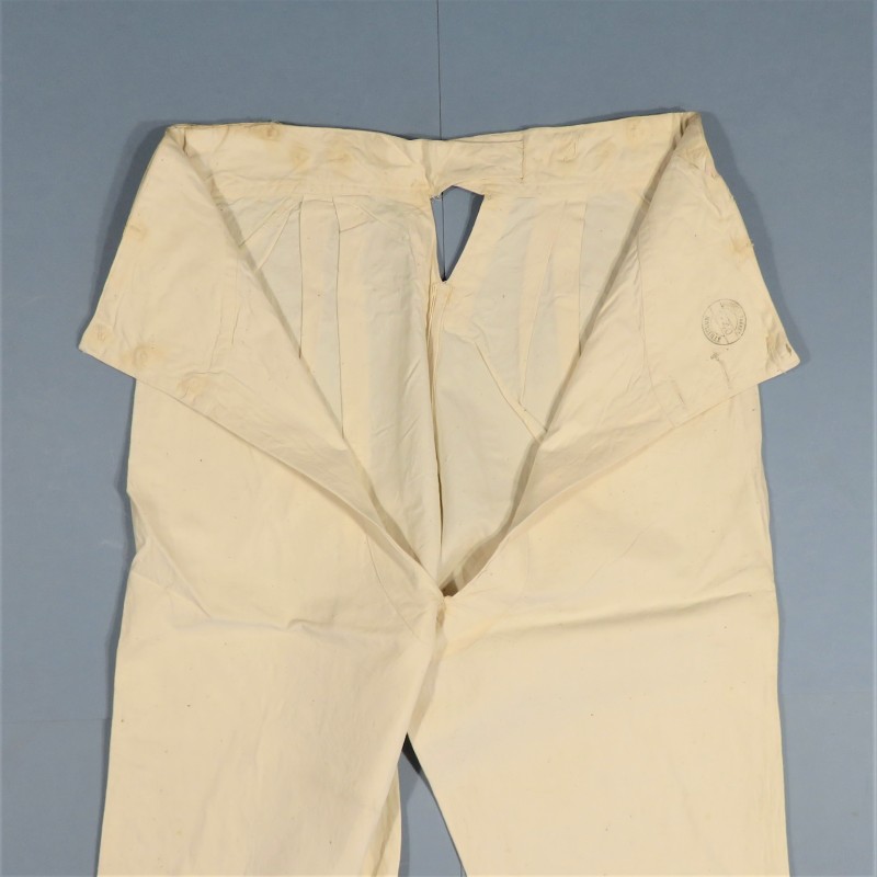 CALECON LONG BLANC REGLEMENTAIRE DATE 1940 EQUIPEMENT SOUS-VETEMENTS MILITAIRE CAMPAGNE 1939 1940