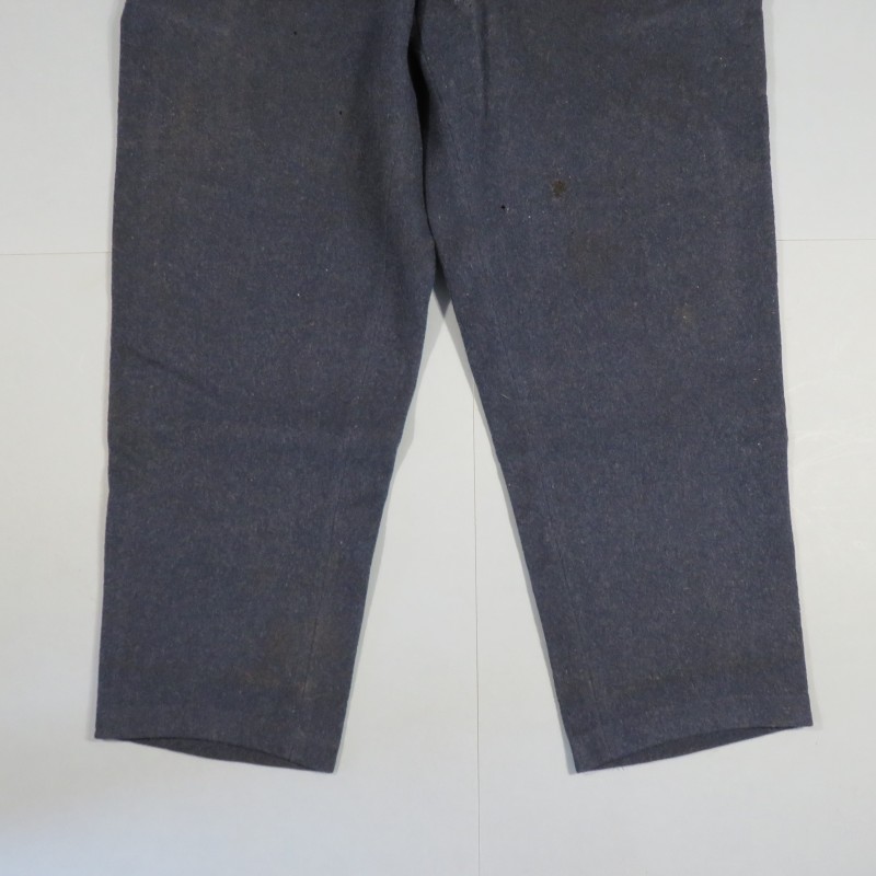 PANTALON TROUPE BLEU A SOUTACHES ROUGE MODELE 1880 POUR SAPEURS POMPIERS OU INFANTERIE COLONIALE