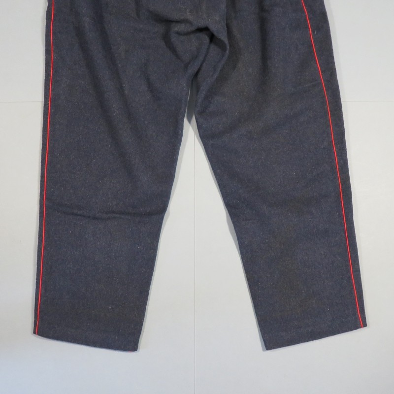 PANTALON TROUPE BLEU A SOUTACHES ROUGE MODELE 1880 POUR SAPEURS POMPIERS OU INFANTERIE COLONIALE