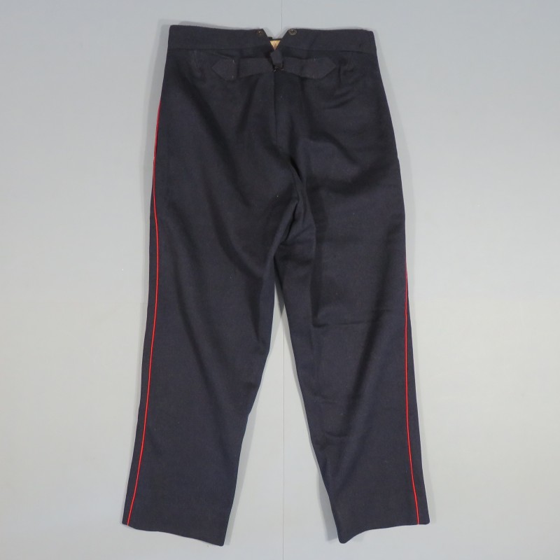 PANTALON TROUPE BLEU A SOUTACHES ROUGE POUR SAPEURS POMPIERS OU INFANTERIE COLONIALE 1900 OU 1931