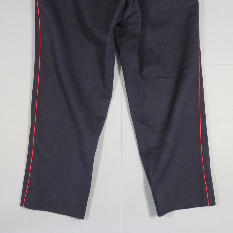 PANTALON TROUPE BLEU A SOUTACHES ROUGE POUR SAPEURS POMPIERS OU INFANTERIE COLONIALE 1900 OU 1931