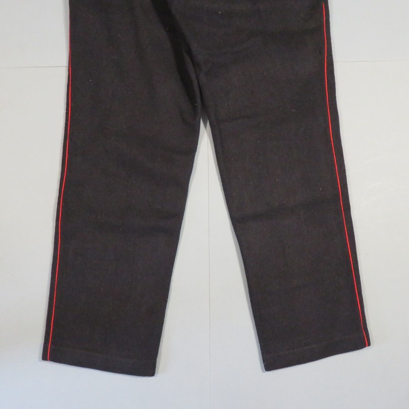 PANTALON TROUPE BLEU A SOUTACHES ROUGE POUR SAPEURS POMPIERS OU INFANTERIE COLONIALE 1900 OU 1931