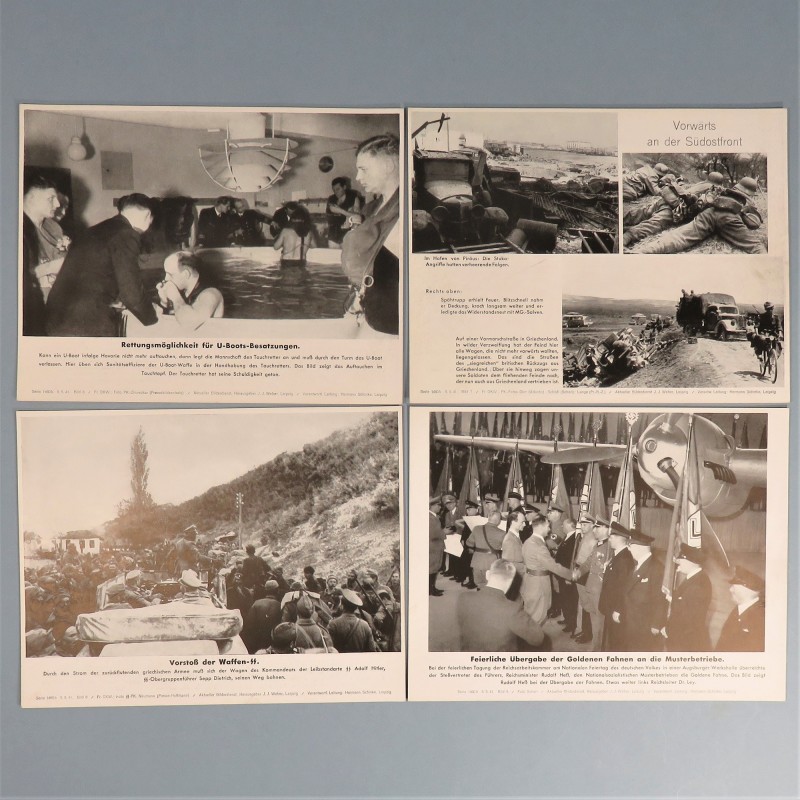 POCHETTE DE 8 PHOTOS DES ACTUALITES ALLEMANDES 5-5-1941 AKTUELLER BILDERDIENST SS GRECE WEHRMACHT OSTFRONT PARTI NAZI