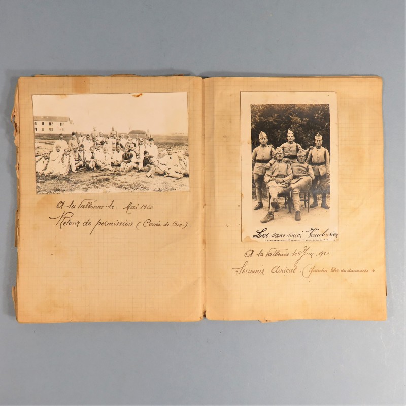 CAHIER DE CHANSONS AVEC DESSINS ET PHOTOS DU 22 ème REGIMENT D'INFANTERIE A LA VALBONNE EN 1920 1921