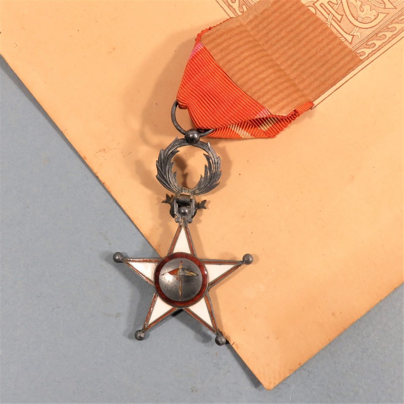 MAROC ENSEMBLE DIPLOMES ET MEDAILLE DE CHEVALIER DE L'ORDRE DU OUISSAM ALAOUITE MERITE CHERIFIEN DAHIR MAROCCO ORDER °