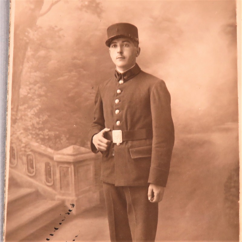 PHOTO CPA D'UN SAPEUR POMPIER DU REGIMENT DES SAPEURS-POMPIERS DE PARIS PHOTO DEDICACEE ET DATEE 1925