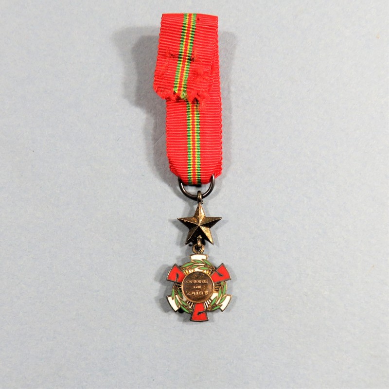 CONGO ZAIRE REDUCTION DE LA MEDAILLE D'OFFICIER DE L'ORDRE DU MERITE DU ZAIRE ORDER OF MERIT NATIONALOF ZAIRE MINIATURE °