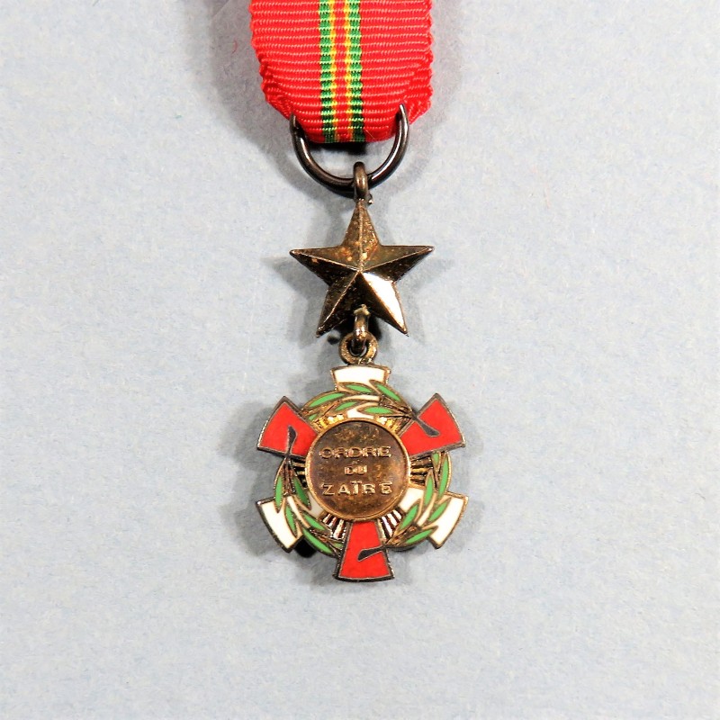 CONGO ZAIRE REDUCTION DE LA MEDAILLE D'OFFICIER DE L'ORDRE DU MERITE DU ZAIRE ORDER OF MERIT NATIONALOF ZAIRE MINIATURE °