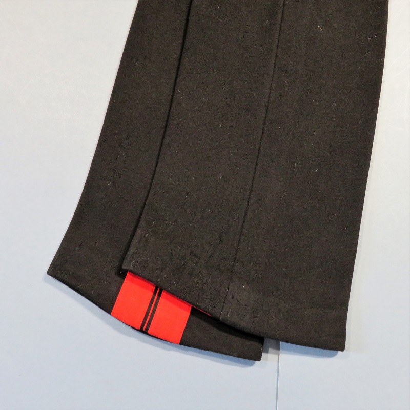 BAS DE PANTALON CULOTTE AMOVIBLES D'OFFICIER REGIMENT D'ARTILLERIE TROISIEME REPUBLIQUE DRAP NOIR BANDES ROUGE