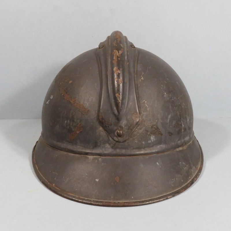 CASQUE ADRIAN MODELE 1915 INFANTERIE CAVALERIE LEGION COMPLET GUERRE 1914-1918 AVEC PLAQUE NOMINATIVE D'UN POILU