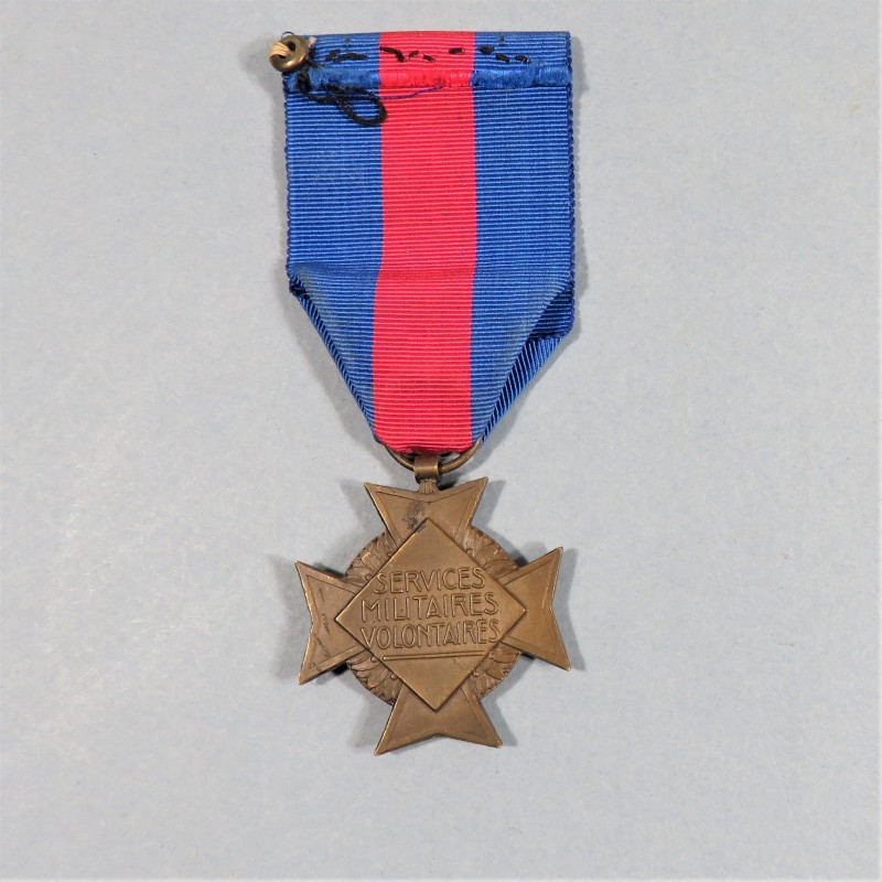 FRANCE MEDAILLE OU CROIX DES SERVICES MILITAIRES VOLONTAIRES OU MERITE MILITAIRE SECOND MODELE CLASSE BRONZE