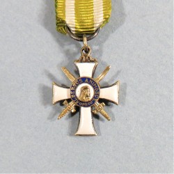 ALLEMAGNE SAXE REDUCTION DE LA MEDAILLE DE CHEVALIER DE L'ORDRE DE ALBERT LE VALEUREUX A TITRE MILITAIRE ALBERTUS ANIMOSUS 1850